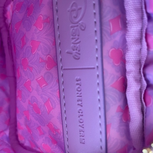 Stoney Clover Lane Disney Alice in Wonderland Cheshire Cat Mini Pouch Purple - Picture 7 of 10